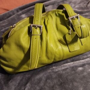 Lime Green Pebbled Leather Handbag